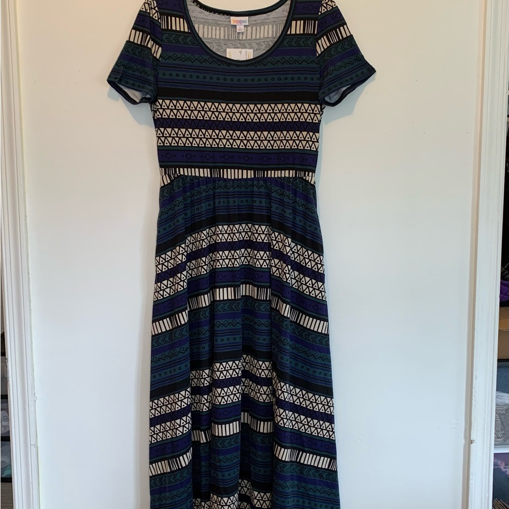 LuLaRoe Riley Aztec Maxi Midi Dress Summer